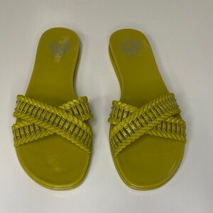 Vince Camuto Yellow Braided Stud Slide Sandals - Women